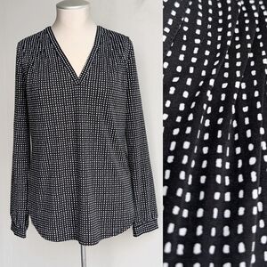 Ann Taylor Black and White Polka Dot Blouse